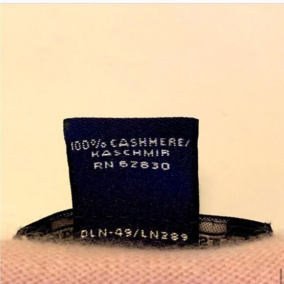 LANDS’ END VTG 100% Cashmere Women Pink Sweater MP 10/12 Boat Neck Long Sleeve. - Picture 6 of 11